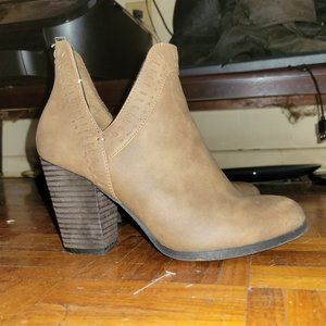 Call It Spring booties, size 7. Tan/Taupe colour